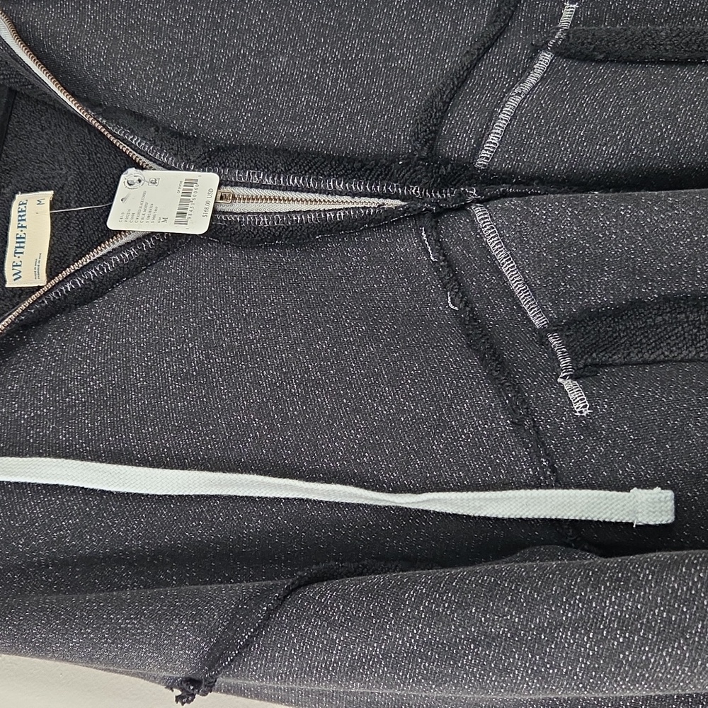 Free People We The Free Long Line Cardi Washed Black Combo - Picture 10 of 13